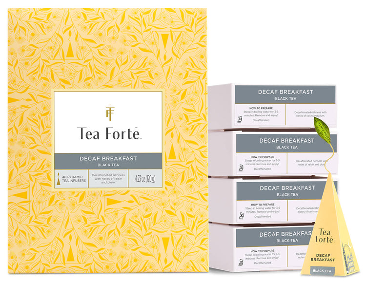 Decaf Breakfast Event Box 40ct, open with infuser