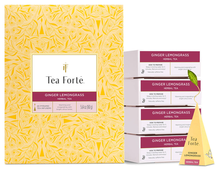Ginger Lemongrass Event Box 40ct, open with infuser
