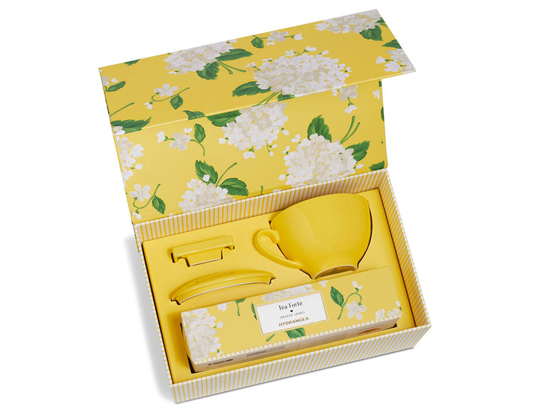 Hydrangea Gift Set, lid open revealing contents