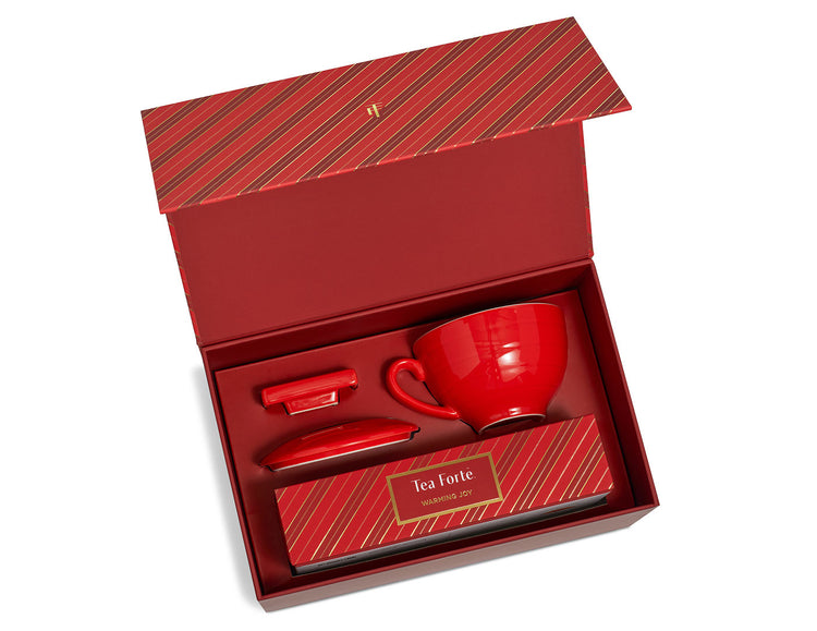 Warming Joy Gift Set open, revealing contents inside