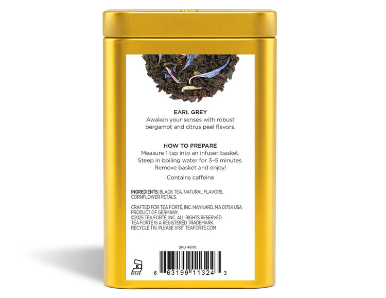 3C Loose Leaf Tea Canisters Earl Grey Tea - back view
