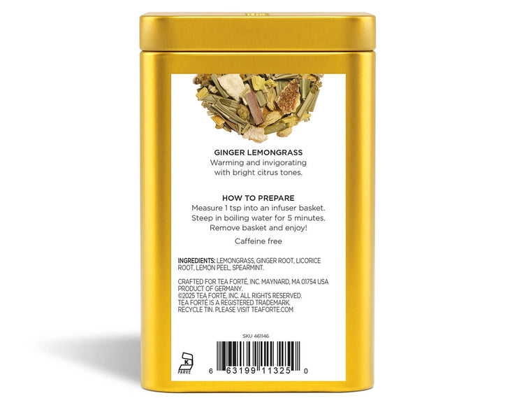 3C Loose Leaf Tea Canisters Ginger Lemongrass - back view