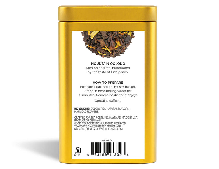 Loose Leaf Tea Canisters Mountain Oolong Tea - back view