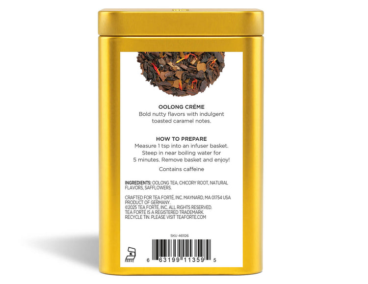 Loose Leaf Tea Canisters Oolong Créme  -back view