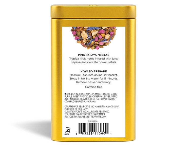 Loose Leaf Tea Canisters Pink Papaya Nectar - back view