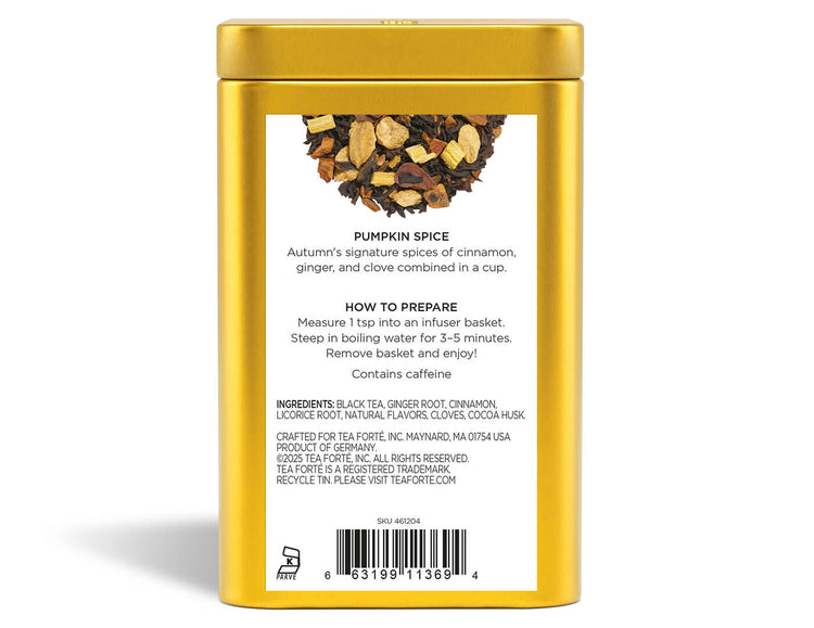 Loose Leaf Tea Canisters Pumpkin Spice - back view