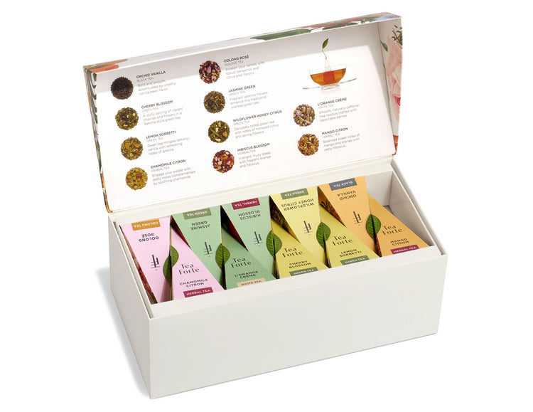 Jubilee Presentation Box of 20 pyramid infusers, open