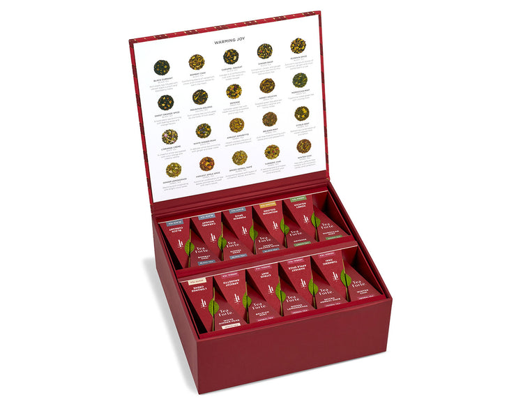 Tea Chest Warming Joy of 40 teas, open lid