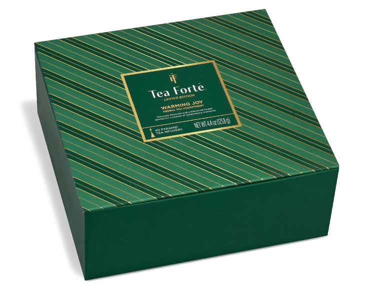 Warming Joy Tea Chest Herbal, with lid closed