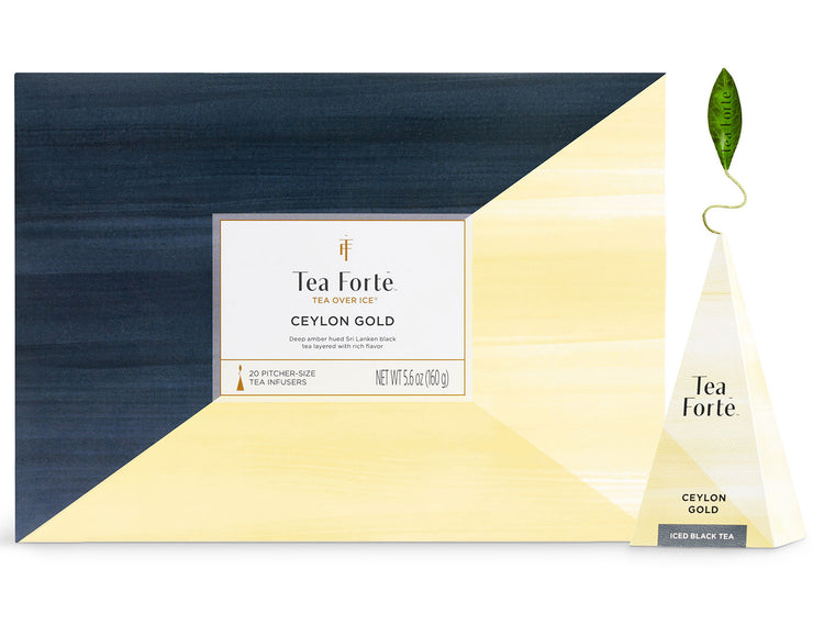 Ceylon Gold Tea Over Ice Bulk Pack of 20 teas with infuser out front