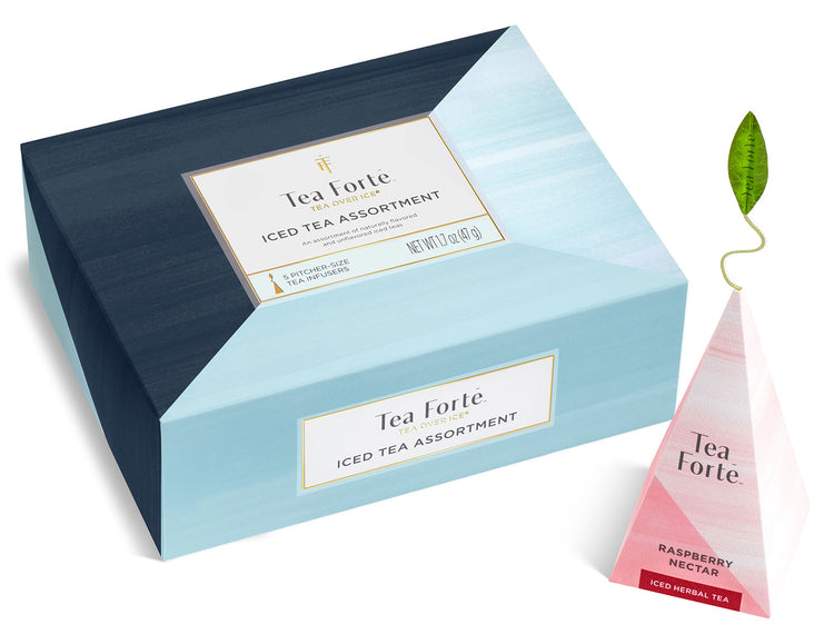 Tea Over Ice 5pk assortment of 5 iced tea, with lid  closed and infuser out