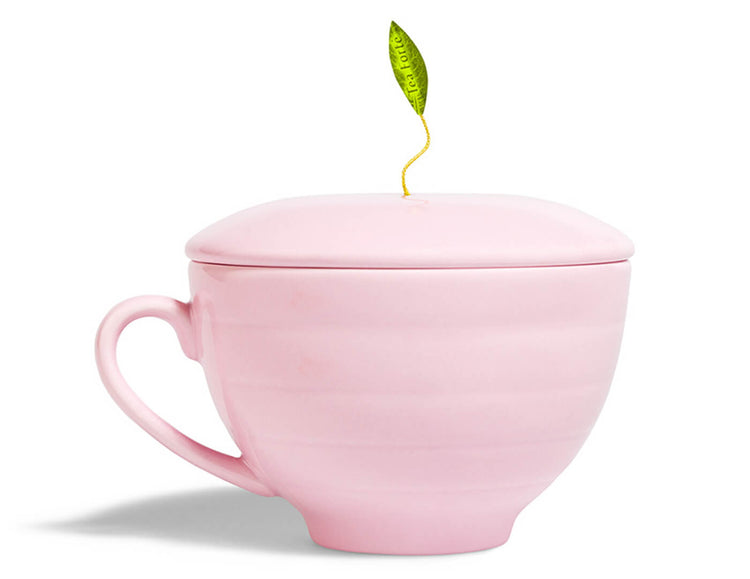 Pink Cafe Cup with lid on