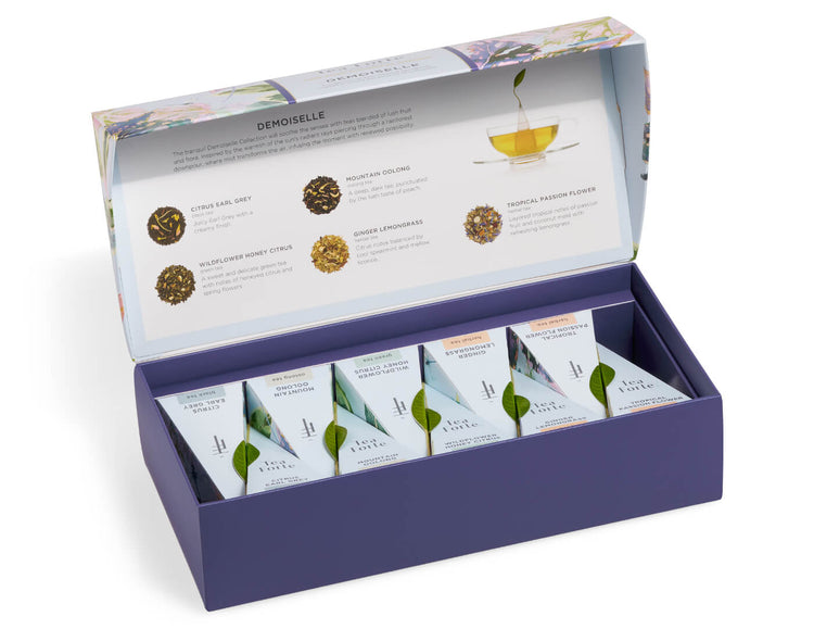 Demoiselle Petite Presentation Box, open box, 10 teas inside
