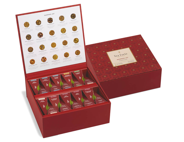 Tea Chest Warming Joy, open and closed