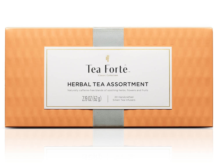 Herbal tea assortment in a 20 count presentation box - view of box top