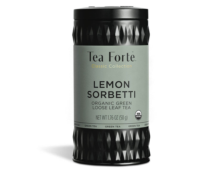 Lemon Sorbetti tea in a canister of loose tea