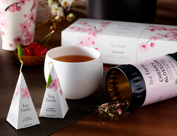 Cherry Blossom Hanami tea in a canister of loose tea