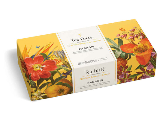 Paradis tea assortment in a 10 count petite presentation box with lid closed