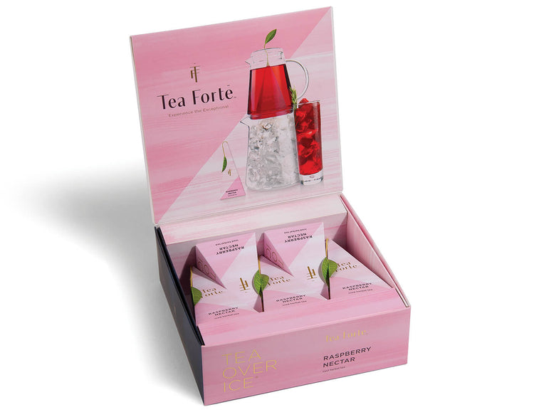 Iced Raspberry Nectar iced tea infusers 5 count box of pitcher sized pyramid infusers