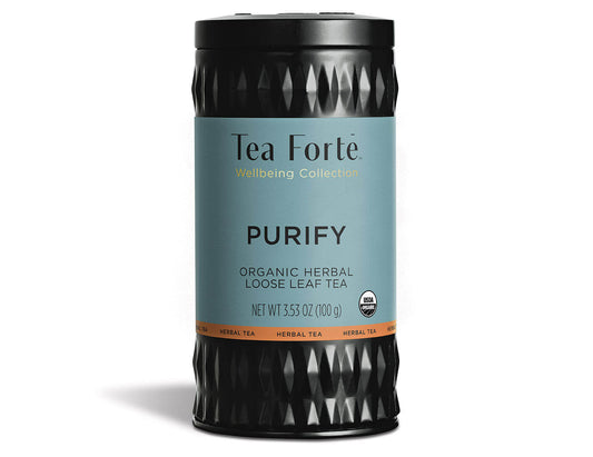 Purify tea in a canister of loose tea